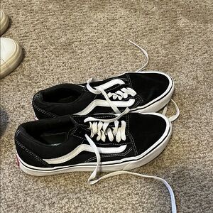 Vans Black and White Low-Top Shoes